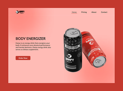 Hero section for an Energy Drink creativity design drinks energydrink productive uidesign uiuxdesign uxdesign