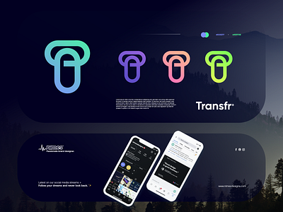 Transfr branding design gradient logo logo design logodesign modern technology ui