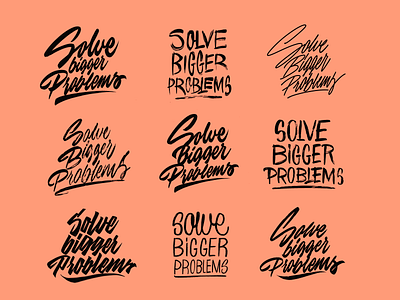 Solve Bigger Problems - Lettering Sketch for CMOx branding calligraphy clothing design fashion font free hand lettering identity lettering logo logotype mark packaging script sketches streetwear type typo typography