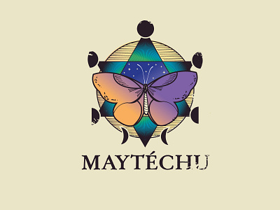 Esoteric Butterfly character illustration logotype mythology vector