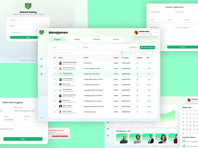 Dashboard Design Concept branding cms design design system desktop website extracurricular graphic design green illustration login logo management member organization paskibra school school website ui uiux website