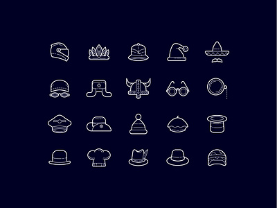 Hand Drawn and Color Hand Draw icons: Hattery clothing hat hats icon style icons pak icons