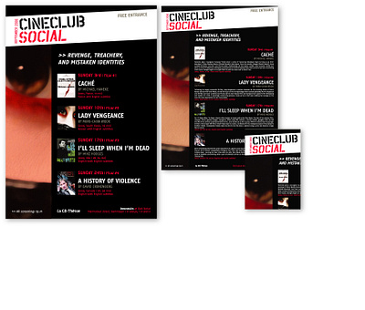 Cineclub newsletter graphic design