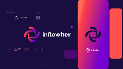 Inflowher [Logo] branding figma gradiant logo logo design vector visual identity