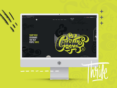 Cactus Home Page agency badge design eclectic handlettering home identity illustration lettering reel sharp idea thrive typography ui update ux web website