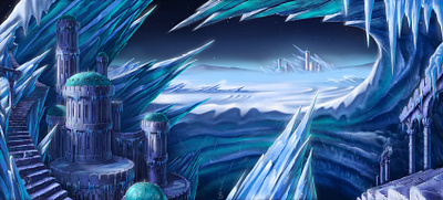 Landscape background digital drawing digitalart fortress game art ice illustration landscape seryoghinart