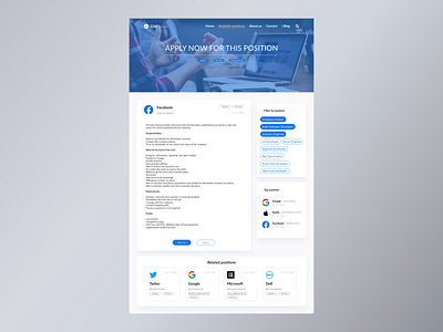 Job Listing – Info design job job listing – info ui ux web website