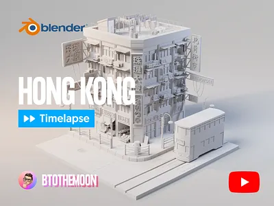Hong Kong 3D Render - YouTube Timelapse Video 3d art blender design illustration lighting low poly render timelapse video youtube