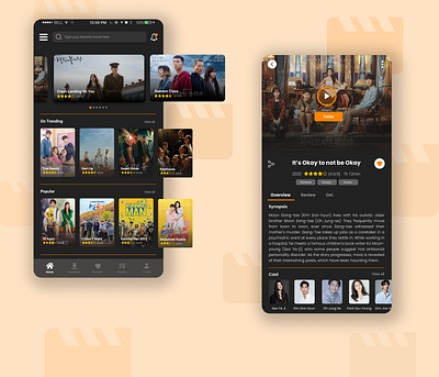 Movie app film app mobile app mobile design movie app ui design uiux design