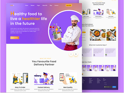 Healthy Living Landing Page Website design food food website foods fruit health landing page health website healthly home hungry hunter landing page landing page ui ui design user interface ux ux design