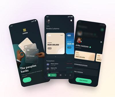 LUMINO app banking branding design fintech ui ui design ux ux design