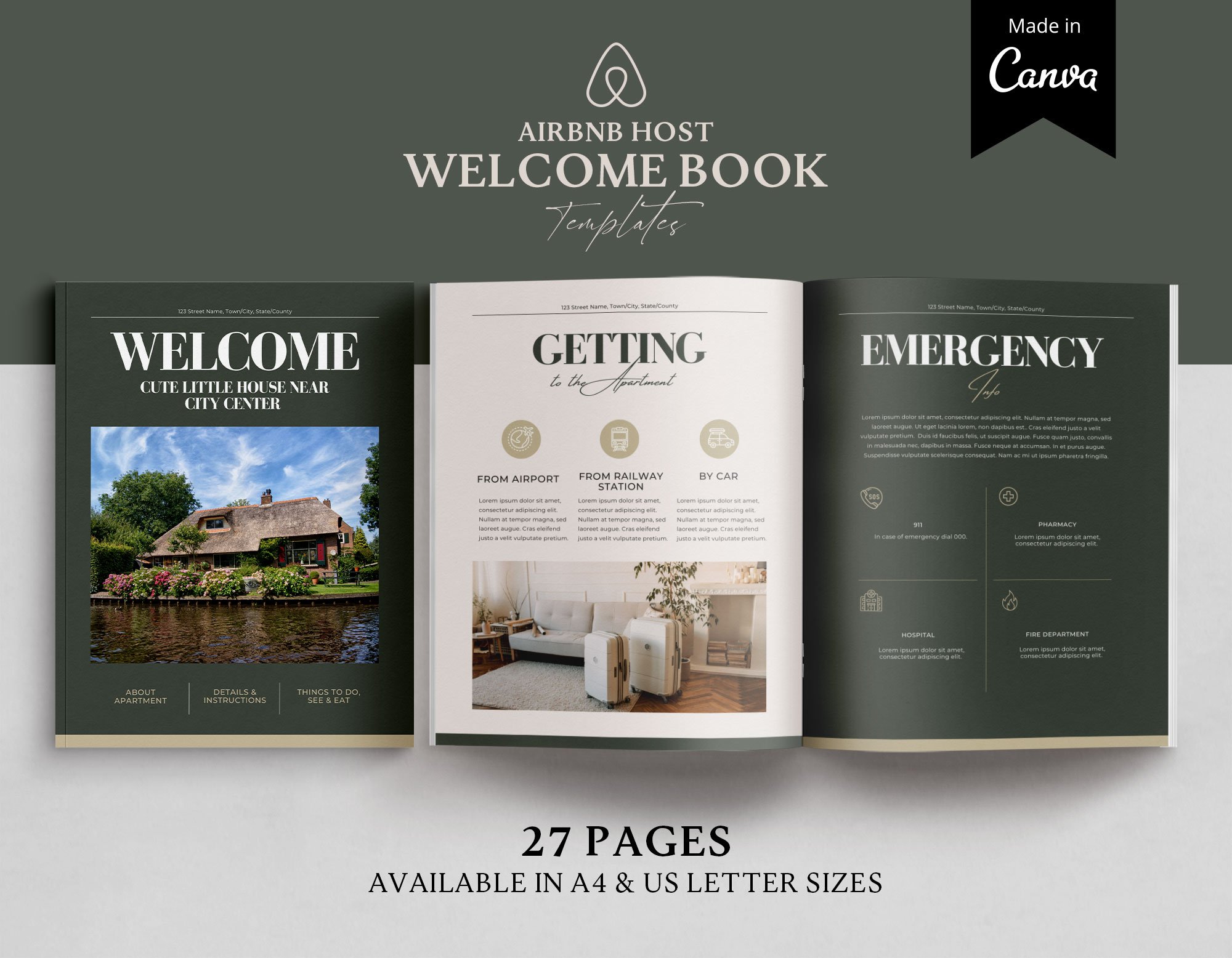 canva airbnb welcome book