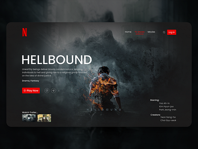 Netflix Tv Show HELLBOUND Landing Page Design adobexd animation app branding creative dashboard design figma graphic design hellbound hero image illustration korean tv series logo motion graphics movies netflix netflix shows tv series ui