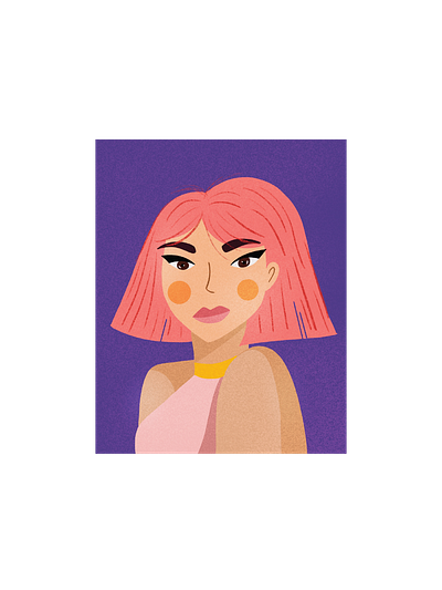 Pink Hair Gal design graphic design illustration procreate