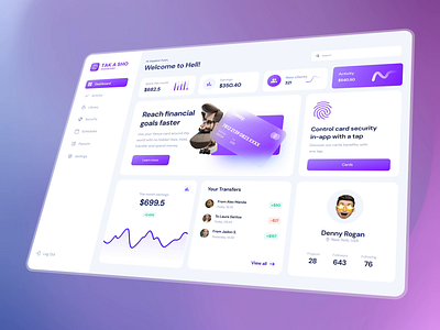 Dashboard Web App for Fun💎 3d animation app blockchain chart clean crypto dashboard data design figma gradient graphic design motion graphics nft shop ui ux web web design