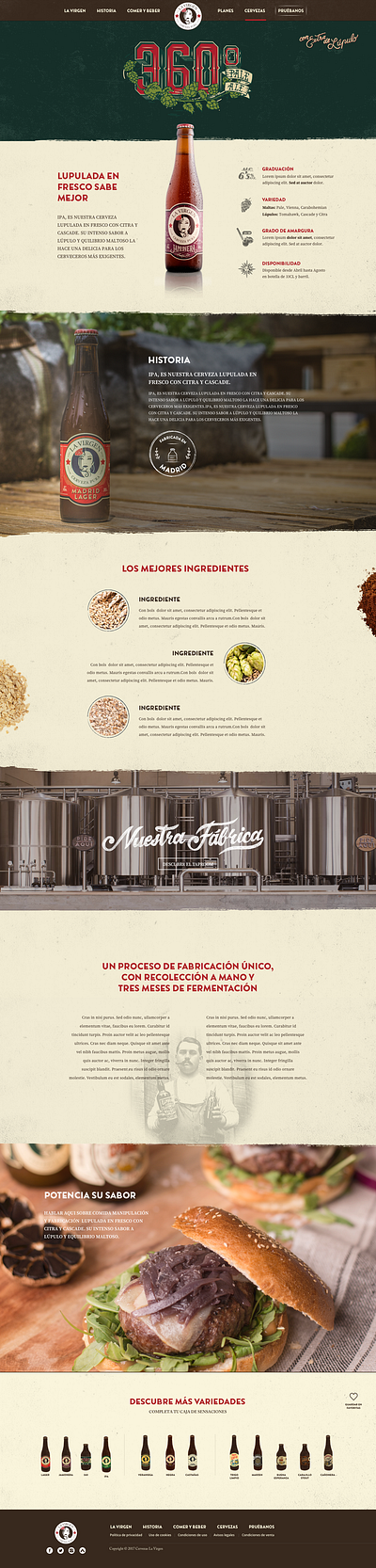 La Virgen Beer beer interface lavirgen webdesign