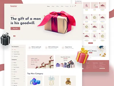 Bazar Gift Ecommerce Template app bazar ecommerce best ecommerce best landing best ui best ui template branding design ecommerce illustration logo new bazar ecommerce new ecommerce new trending ui trend2021 trending ui ui vector