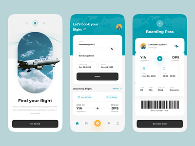 Meaber - Flight Booking App Design ✈️ airline airline app app boarding pass booking booking flight clean design flight app interface minimal ticket app ui uiux