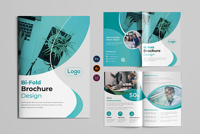 Business Bifold Brochure Template abstract adobe illustrator advertising art banner bifold brand identity branding brochure concept corporate design flyer graphic design logo magazine minimal poster design print trifold