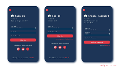 Sign up - #DailyUI 001 001 app dailyui graphic design icon log in mobile login mobile signup registration sign up ui ux