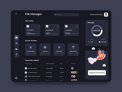 Dashboard - File Manager dashboard desktop file manager interface ui ux web