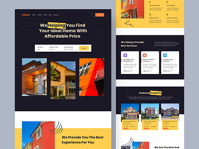 Real Estate Landing Page architecture art direction building buy sell creative design dream home home home agent house house rent housing illustration landing page marketing mockup real estate agency real estate agent ui webdesign website design