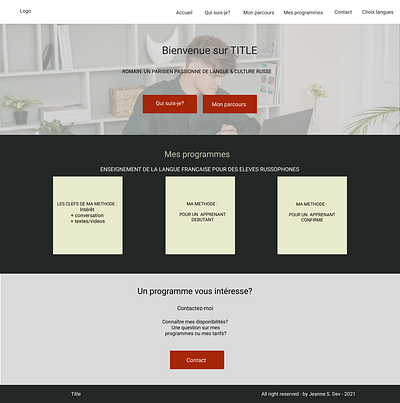 Mockup - French course website (V1) design figma figma design landing page web design