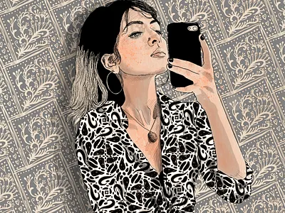 Portrait + pattern created for sktchy