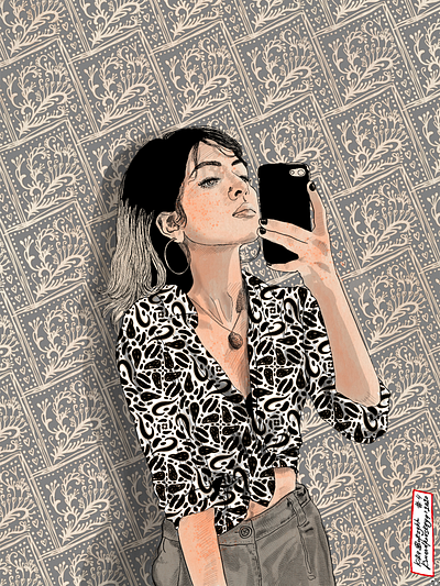 Portrait + pattern created for sktchy