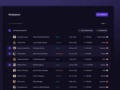 Bulk List Actions actions b2b bulk actions checkbox dark dashboard fintech flat list minimal multi select saas select table ui ux web