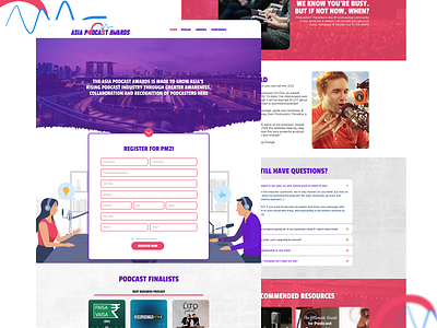 Asia Podcast Awards UI Design adobexd figma landingpage ui uidesign userinterfacedesign websitedesign xd