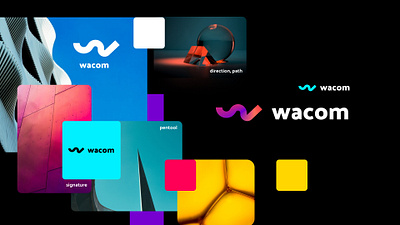 Wacom logo concept branding gradiant graphic design identity illustration logo logo design pen pentool vector wacom wave