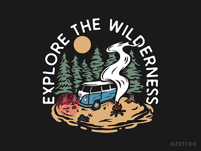 Explore The Wilderness apparel artforsale artworkforsale brand clothing design designforsale explore illustration merch print retro design teesdesign vintage vintage design wilderness