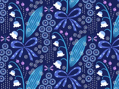 Spring pattern design fabric flower garden graphic design illustration lily of the valley nature pattern spring