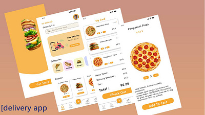 Fastfood app adobexd app delivery design fastfood food mockup orange photoshop ui