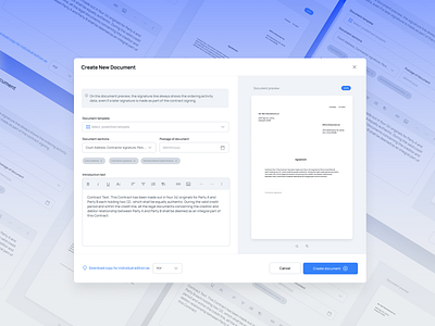 Doc-Preview Modal - UI - 1952-22 app design component design system doc preview document creator modal modals moder ui ui designer user experience user interface ux