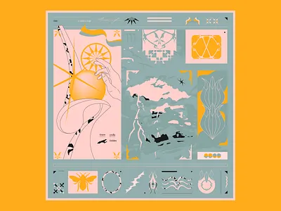 Bliss abstract blue color palette color scheme colorful colors grid illustration illustration art illustrations illustrator sun symbols vector vector art vectorart visual art yellow