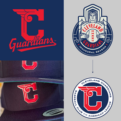 Cleveland Guardians baseball branding cleveland design for fun guardians illustration logo mlb monogram