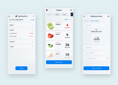 Smart fridge app appdesigner food fridge ui uidesign