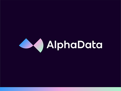 Alpha Data logo design for tech startup / retail analytics a alpha analytics colorful d data graph graphic chart letter letter mark monogram logo logo design modern modern innovative retail saas software stats statistics tech technology