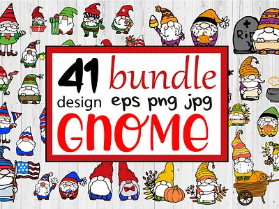 bundle Gnome clipart 4th of july gnomes eps png jpg illustration vector