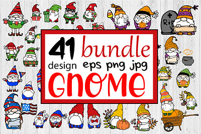bundle Gnome clipart 4th of july gnomes eps png jpg illustration vector