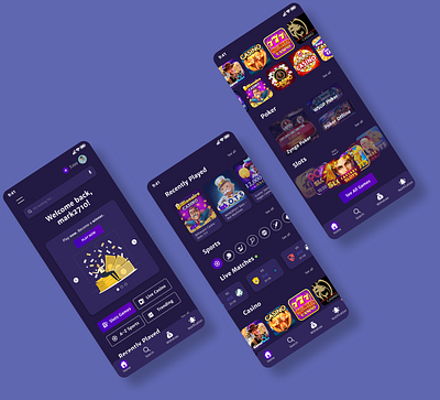 Casino Game App Design | UI Design | Mobile Design app branding design graphic design illustration typography ui ux