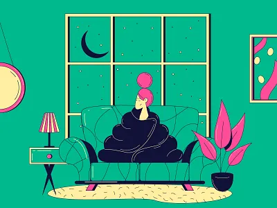 Don't touch me. I'm depressed. adobe illustrator behance character character design depression depression illustration design digital art dribbble flat flat character design flat design freelance illustrator girl character illustration illustrator procreate vector vector art vector illustration