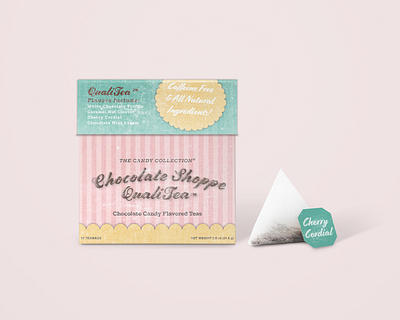 Box of Chocolates Flavored Tea Packaging Design box design branding design food packaging graphic design package design packaging packaging design product design product packaging tea box