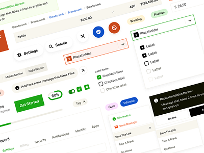 Design System Components bold brand design design system graphic design icon kits minimal mobile design ui ui kit ux web design