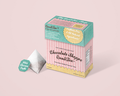 Box of Chocolates Flavored Tea Packaging branding design food packaging graphic design package design packaging packaging design product design retro student work tea tea box