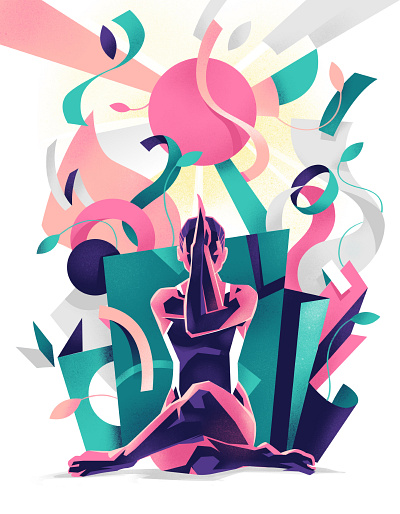 Deep Meditation beyond calm concentration healthy illustration lifestyle meditation mindfullness relax wellbeing wellness yoga