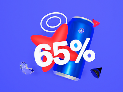 3d illustration for sale banner 3d 3d rendering blender cute illustration soda