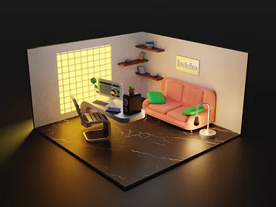 WorkSpace Isometric room Office room 3d 3dart 3dartist 3ddribble 3dmodelling artdribble artoftheday blender blenderartist blenderartworld blendercommunity blenderrender digitalart digitalillustration isometric lowpoly3d office officedesign webdesign work